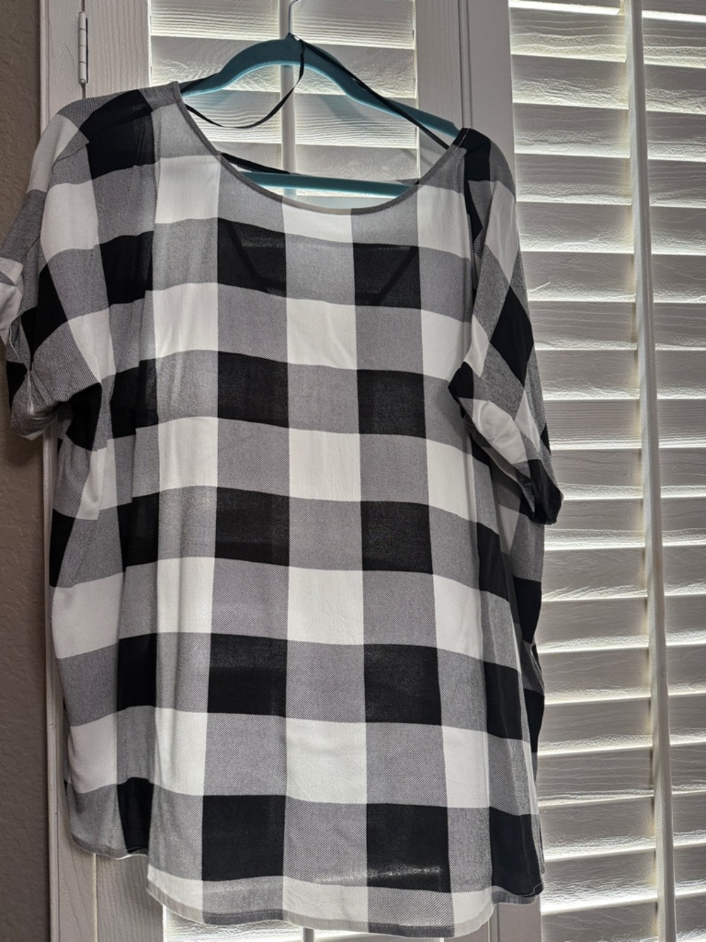 Rock & Republic Black and White Buffalo Check Tunic